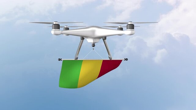 Mali Flag Hoisting Using A Drone