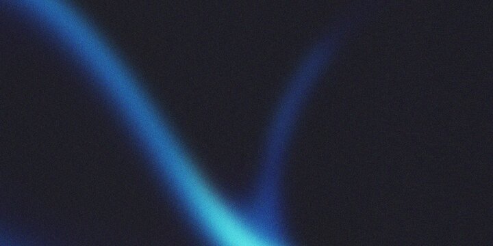 Vivid blue light trails forming a V shape on dark surface