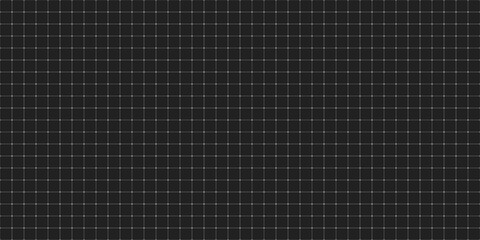 Blueprint black grid seamless pattern texture. Uniform square lattice on paper. Notebook background for math, engineering and design projects.