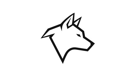 Stylized Wolf Head Icon, Minimalist Vector Logo, Wild Animal Silhouette