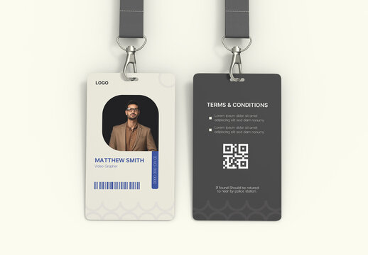 Corporate ID Card Template with Front and Back Design