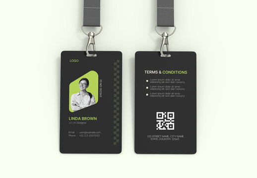 Modern Corporate ID Card Template with Front and Back Side