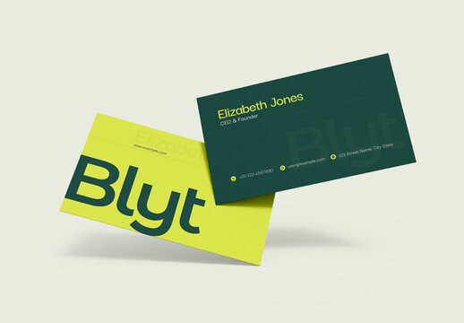 Modern Green Business Card Design for Corporate Branding Identity