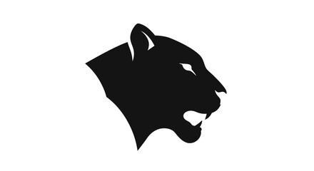 Black Panther Head Silhouette Profile View. © dimas