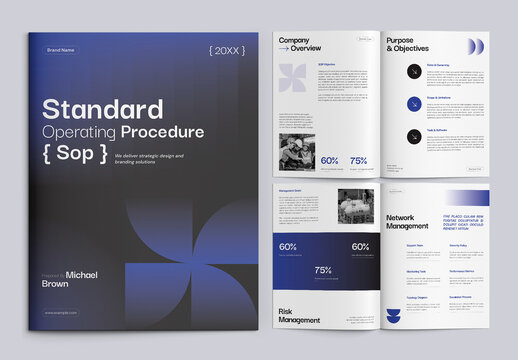 Corporate Manual Brochure Template for Standard Operating Procedure