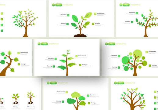 Business Growth Tree Infographic Template with 4 Stages for Success Strategy