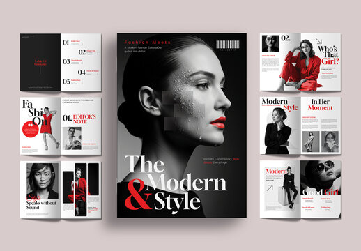 Modern and Elegant Fashion Magazine Book Editorial Layout
