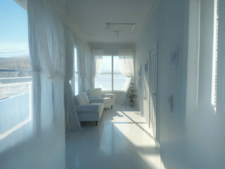 Fototapeta premium An empty white room