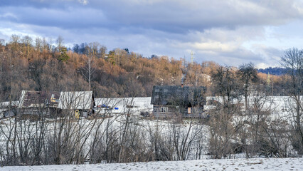 Paysage pittoresque des montagnes de Bieszczady en Pologne en hiver
