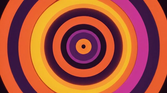 Seamlessly looping abstract motion graphics featuring bold concentric circles rotating and pulsing with strong soul music groove energy circles, looping, geometric