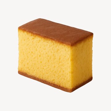 Delicious sponge cake slice isolated.