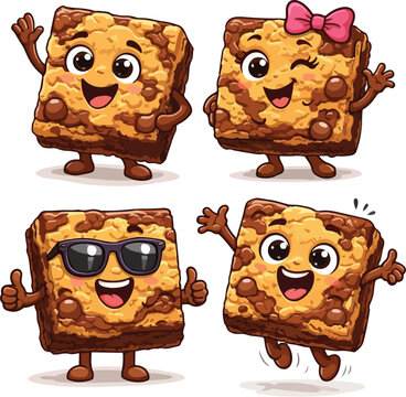 Brookies Characters with Fun Expressions Cartoon Pack
