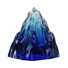 Abstract Blue Glass Mountain Sculpture with Gradient
