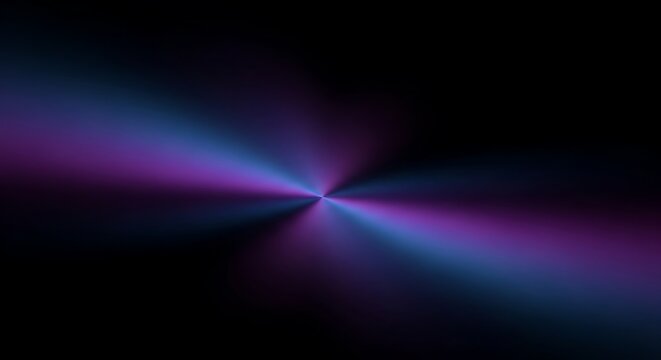 Abstract Radial Light Burst Purple Blue Gradient on Black Background.