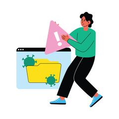 Virus Attack Warning vector illustrations EPS file