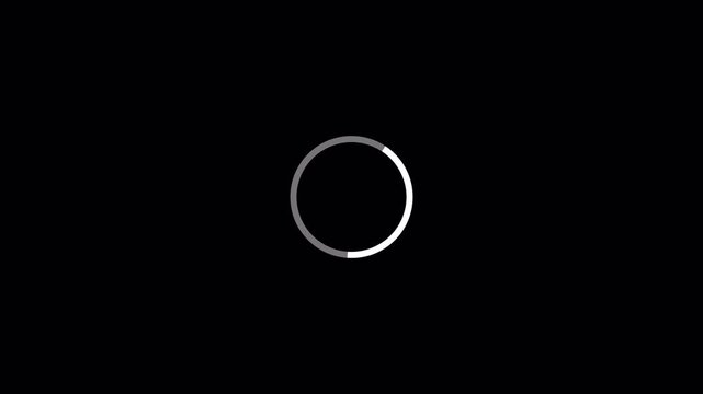 Circle loading animation in 4K animation, Circle loading icon, circle loading with transparent background with  alpha channel 