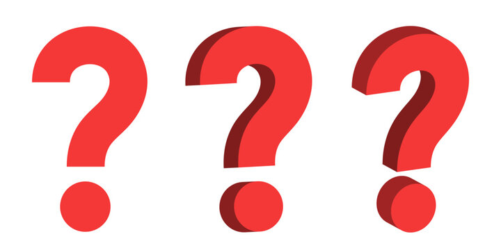 Question mark. Vector icon set isolated on white background.