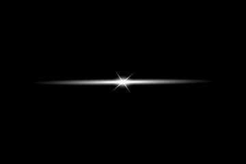 Bright starburst light source with horizontal streak