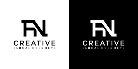 FN or NF initial letter logo design vector