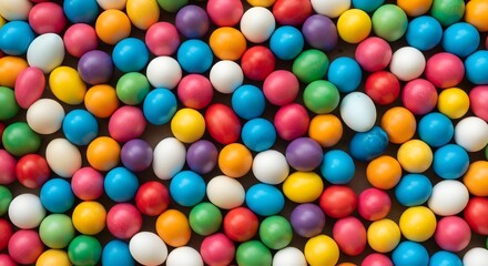 Fototapeta premium Vibrant easter candy eggs in assorted colors for holiday celebrations
