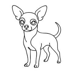 Dibujo con línea continua de un perro chihuahua  © teracreonte