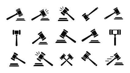 Obraz premium judge gavel icon silhouette vector illustration
