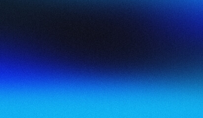 Obraz premium Abstract digital background featuring a dark navy to bright cyan blue color gradient with visible noise texture overlay effect
