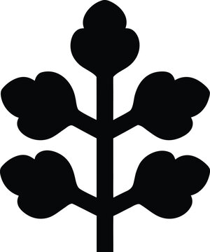 permian glossopteris seed fern silhouette vector illustration on transparent background