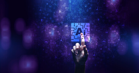 AI Artificial intelligence, Machine learning, Big data analysis and automation technology in...