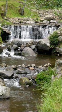 Mountain landscape river offering depth and fresh natural mood. Suitable for Vertical background visuals and travel marketing.
