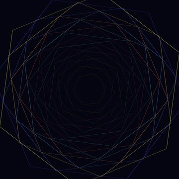 Vibrant Flying through geometric tunnel