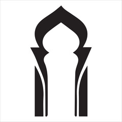Modern Minimalist Islamic Arch and Mihrab Vector Frame,