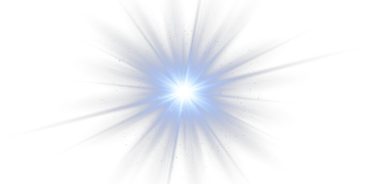 Shimmering highlights and starry flares with a bright blue light effect, featuring a beautiful shimmering lens flare light effect and abstract blue light effect on black background for screen filter o