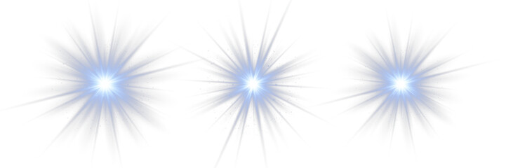 Abstract blue star effect with radiant light over black background, perfect for adding an overlay or screen filter over photos, featuring sparkling light and glowing highlights for magical visual elem