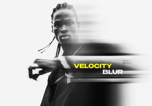 Velocity Blur Photo Effect Mockup