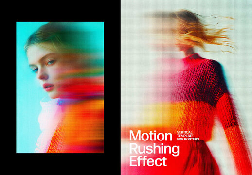 Rushing Motion Poster Photo Effect Mockup
