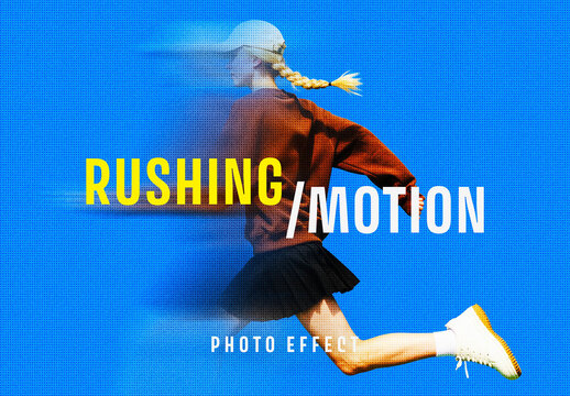 Rushing Motion Photo Effect Mockup