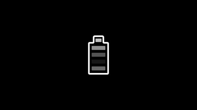 Low battery icon on black background