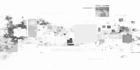 Fototapeta premium An abstract grunge background vector illustration featuring a technical sketch of a city building architecture plan with textured blueprint lines and a modern house construction design