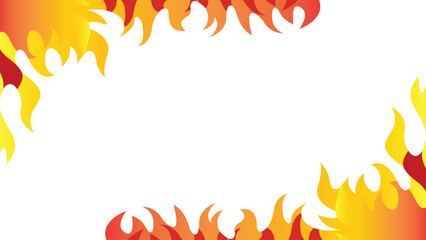 Vibrant Fire Flame Frame with Blank Copy Space for Text