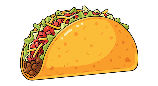 Delicious single hard shell taco with meat and fresh toppings.