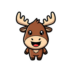 Cute Moose Cartoon. (4)