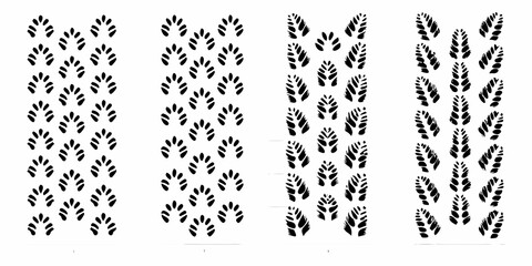 Black and white illustration of multiple rows of wheat or grain stalks © Kopil