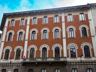 Obraz premium Old building along Via Boccaccio in Milan, Italy