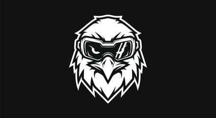 Obraz premium Eagle head with protective eyewear