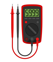 Multimeter - measuring instrument icon in flat colors