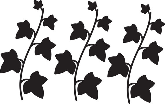 Small Ivy Vine silhouette icon in silhouette in silhouette on white background.