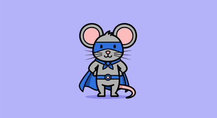 Superhero mouse cartoon illustration