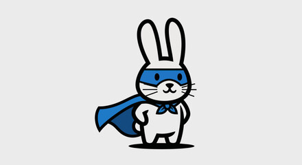 Fototapeta premium Superhero rabbit character cartoon design