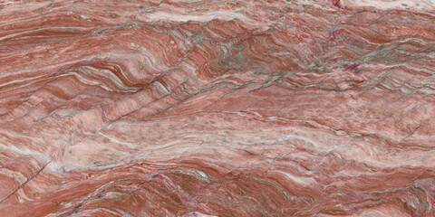 Red marble texture with wavy veins. Glossy digital tile surface. © Vidal